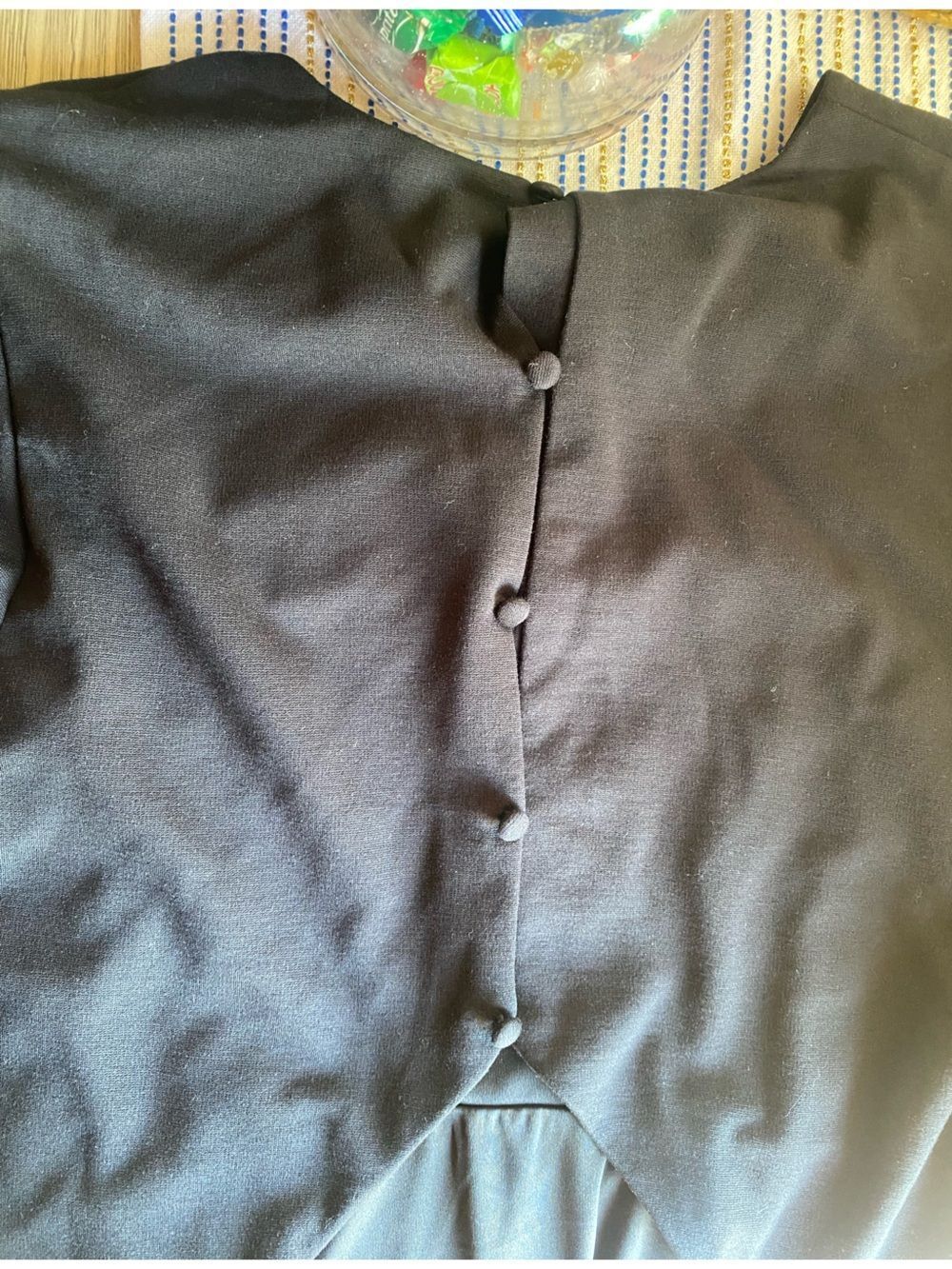 Boden Cut Out Jersey Mini Dress Black Women’s Back Button Size 8R - Picture 12 of 13